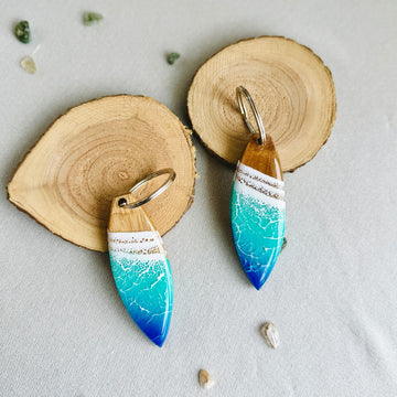 Surfboard Ocean Resin Keychain