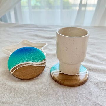 Ocean Resin Round Coaster Set