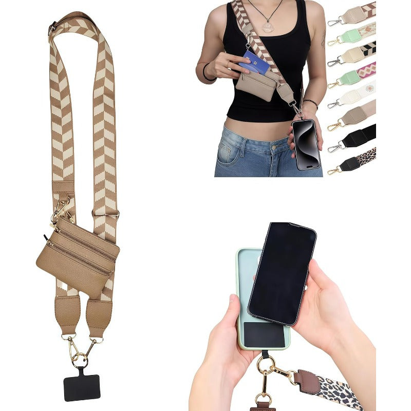 Stylish Crossbody Phone Lanyard with Mini Wallet