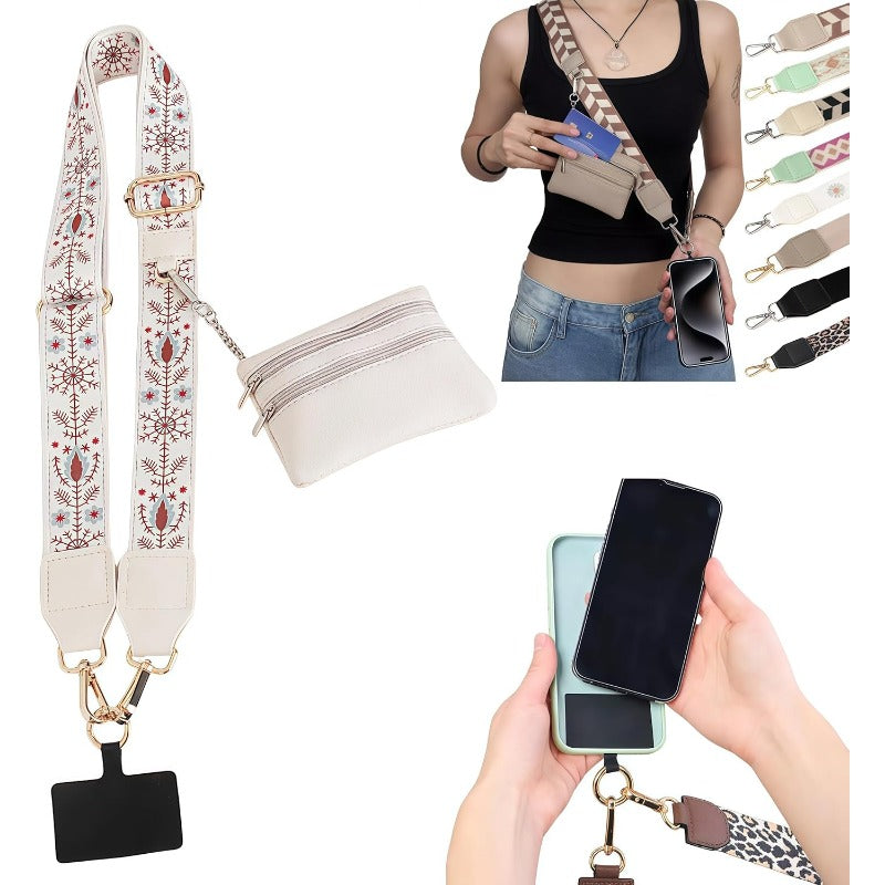 Stylish Crossbody Phone Lanyard with Mini Wallet