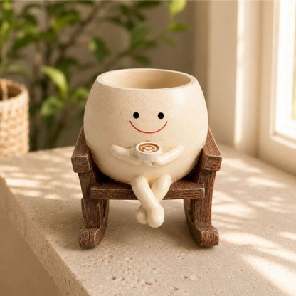 Smiley Rocking Chair Planter