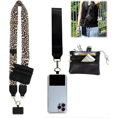 Stylish Crossbody Phone Lanyard with Mini Wallet