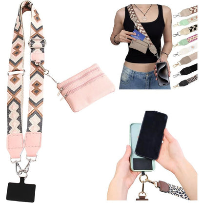 Stylish Crossbody Phone Lanyard with Mini Wallet