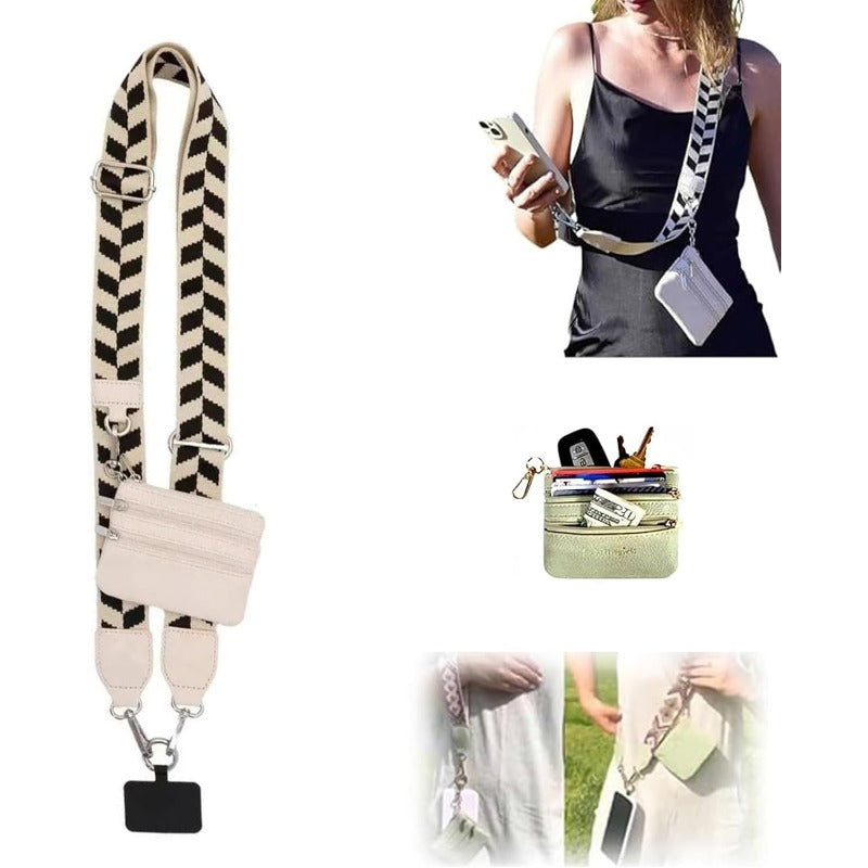 Stylish Crossbody Phone Lanyard with Mini Wallet