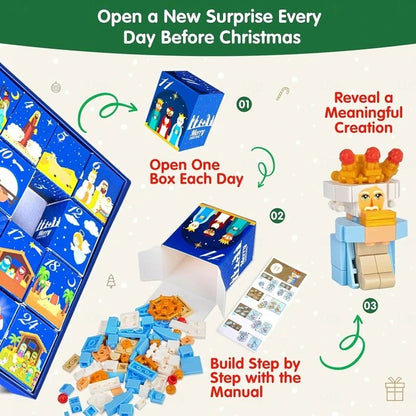 Nativity Scene Countdown: 24-Day Buildable Christmas Advent Calendar