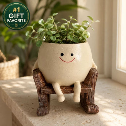 Smiley Rocking Chair Planter