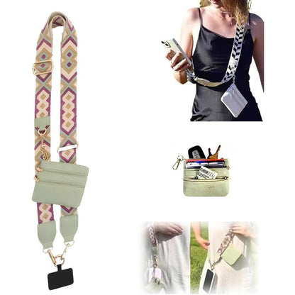 Stylish Crossbody Phone Lanyard with Mini Wallet