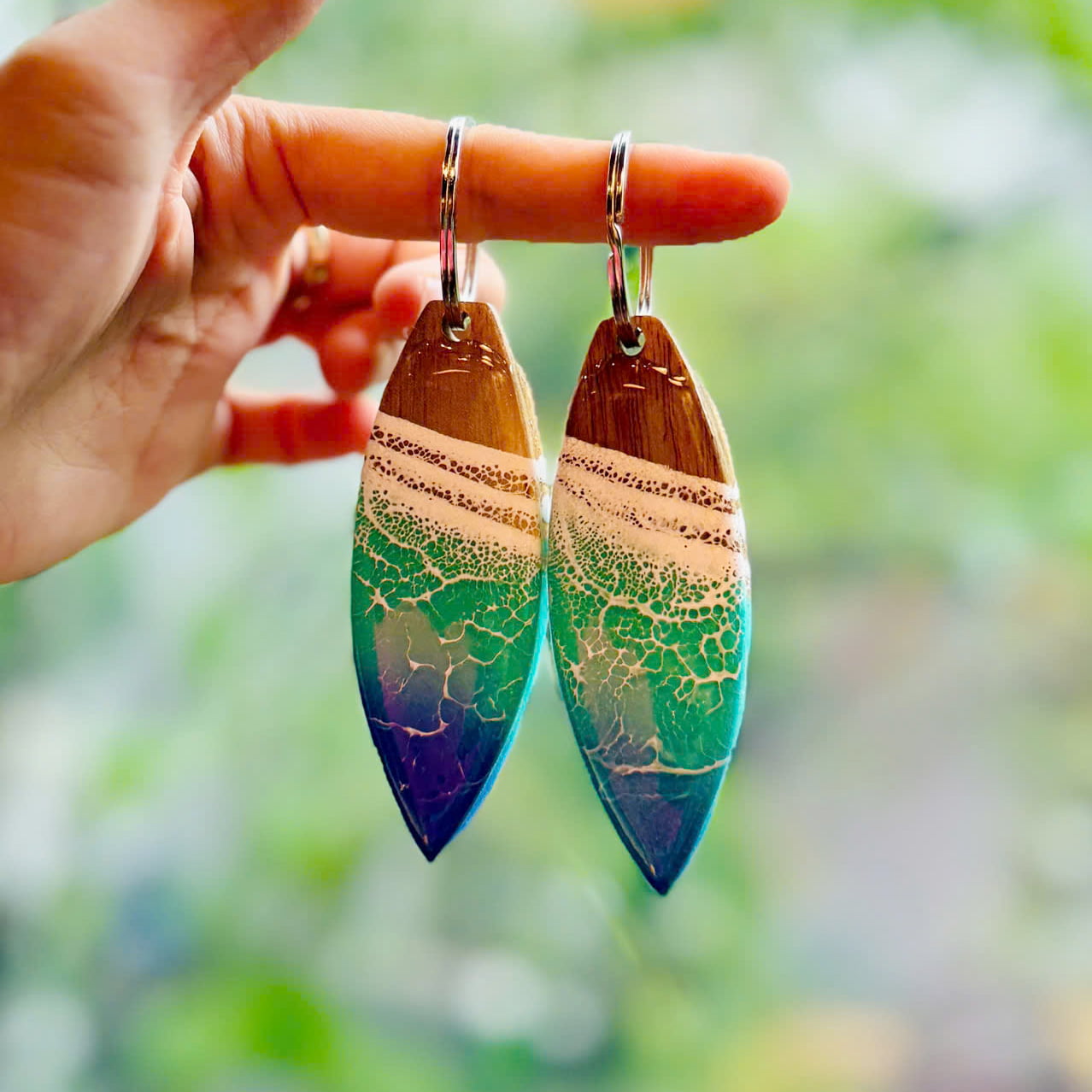 Surfboard Ocean Resin Keychain