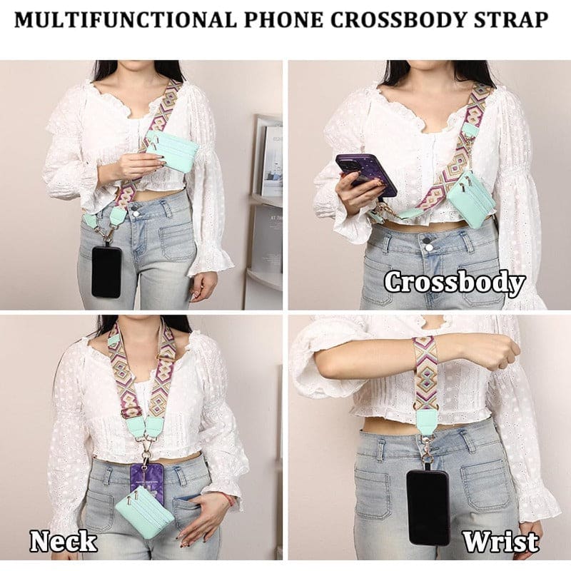 Stylish Crossbody Phone Lanyard with Mini Wallet
