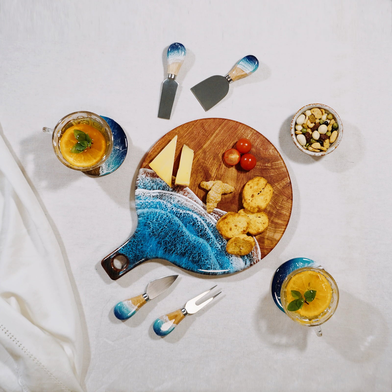 Ocean Resin Cheese Serving Set
