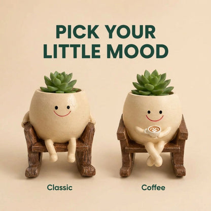 Smiley Rocking Chair Planter