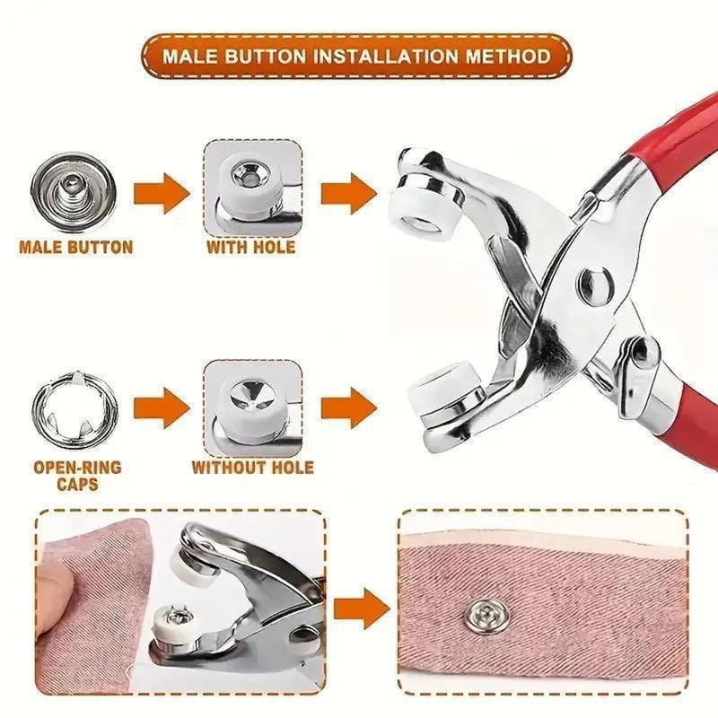 Snap Fastener Pliers Set – Easy DIY Button Installation Tool Kit