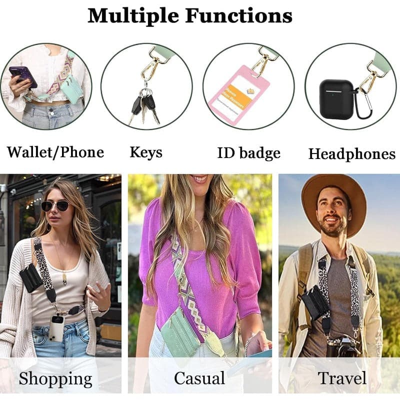 Stylish Crossbody Phone Lanyard with Mini Wallet