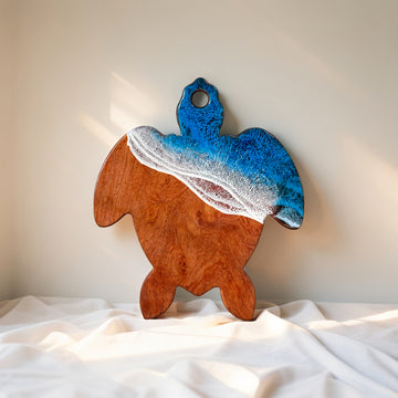 "Rise" - Ocean Resin Turtle Wave Handle Board
