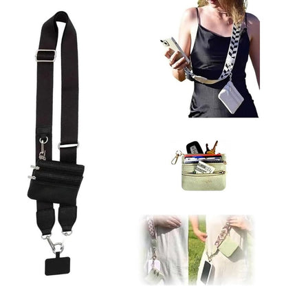 Stylish Crossbody Phone Lanyard with Mini Wallet