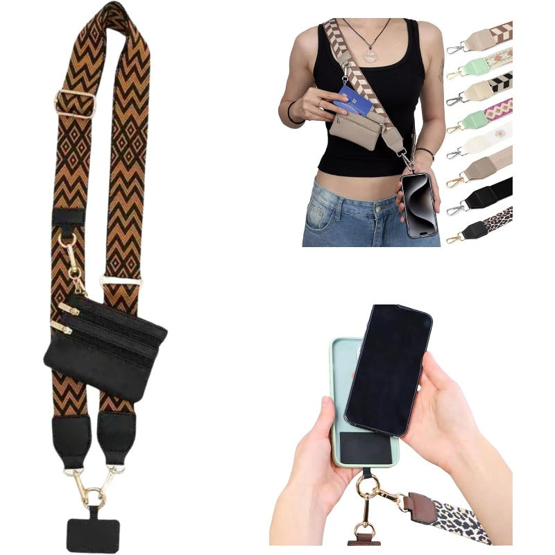 Stylish Crossbody Phone Lanyard with Mini Wallet