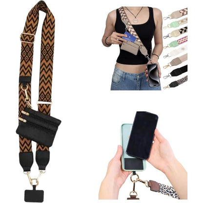 Stylish Crossbody Phone Lanyard with Mini Wallet