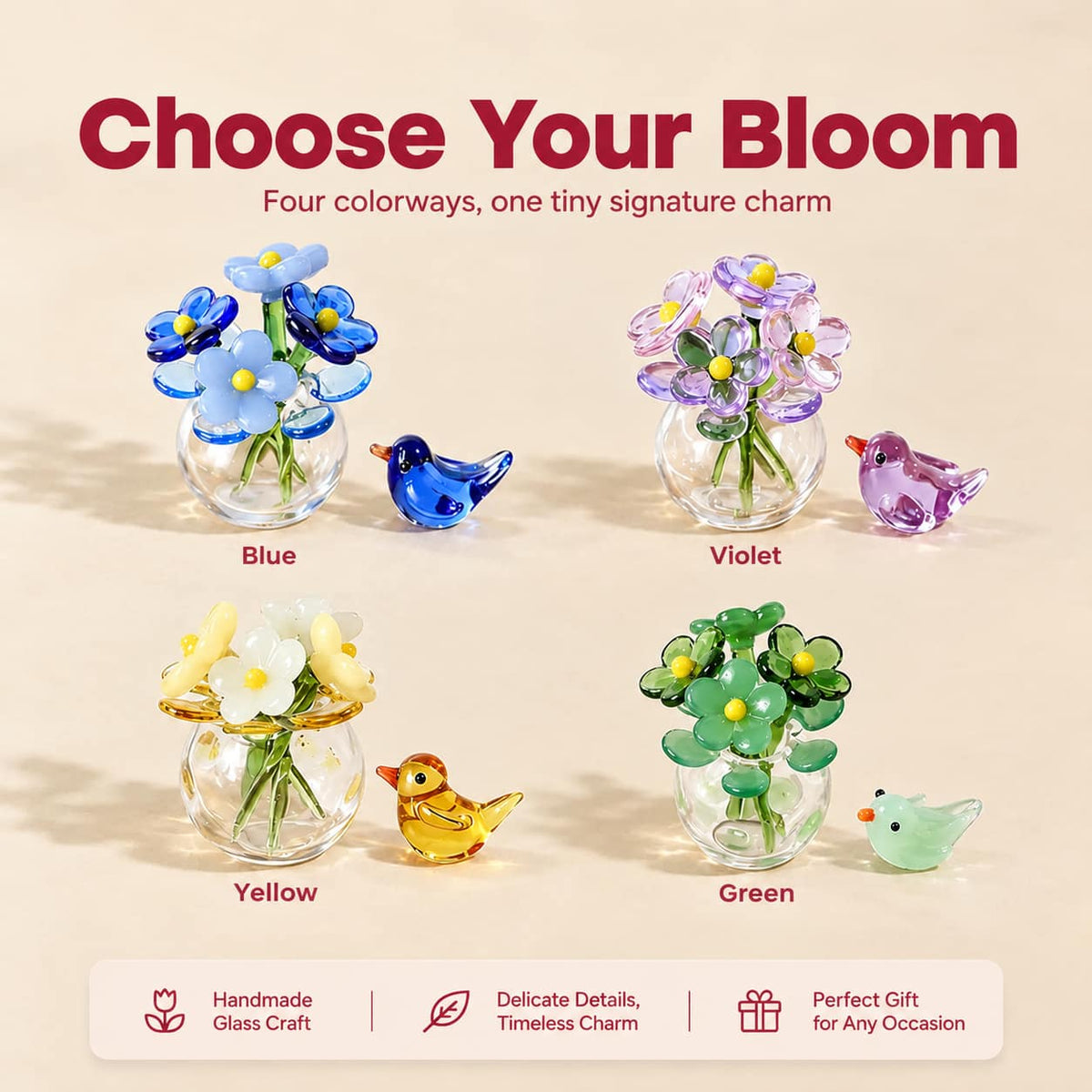 Marielle Bird Glass Bouquet
