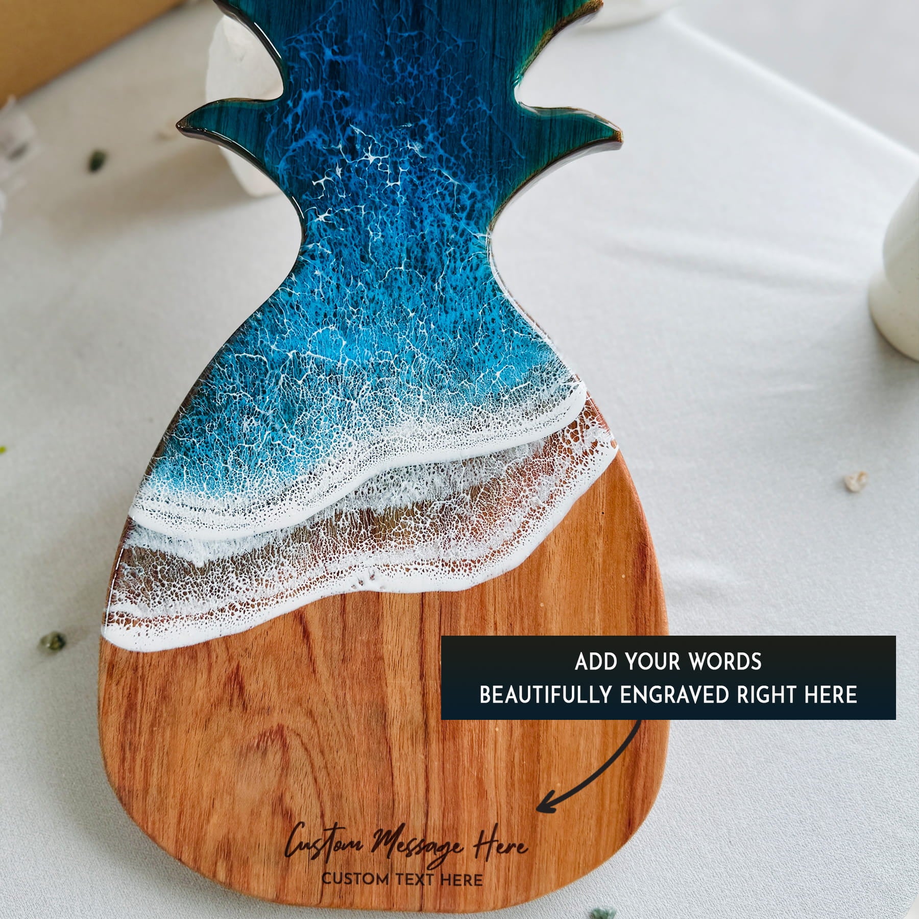 "Glow" – Ocean Resin Pineapple Board