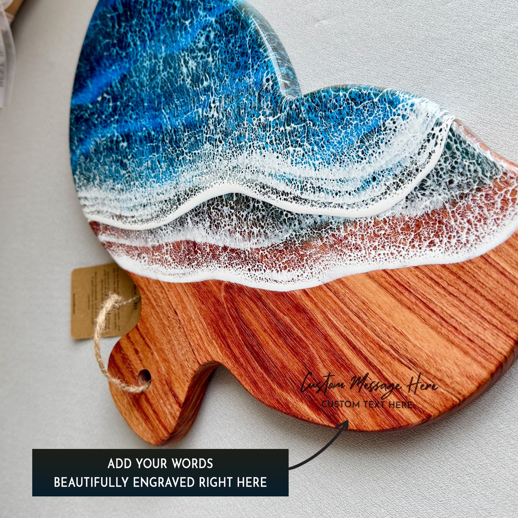 "Grace" – Ocean Whale Tail Board (Back View)