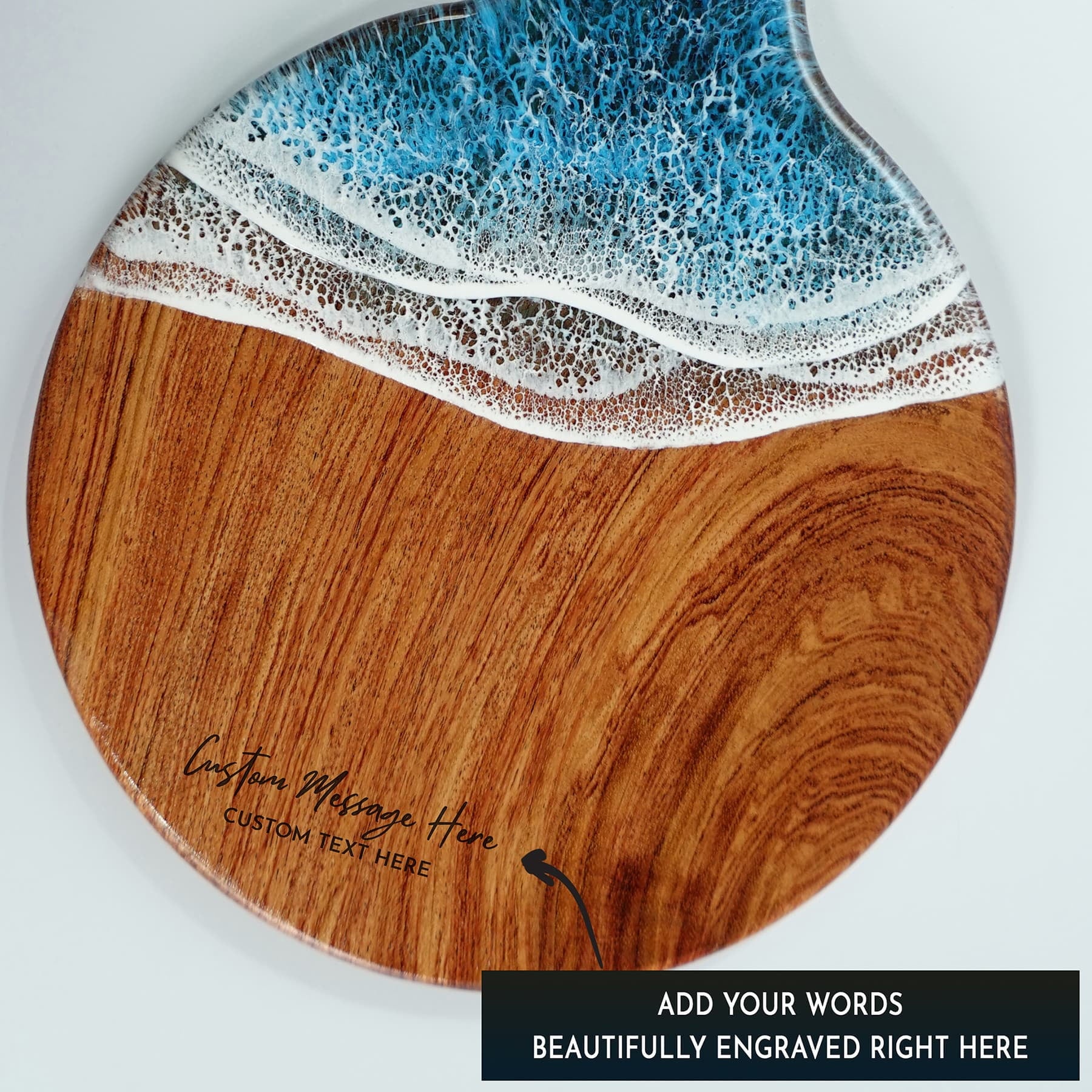 "Drift" - Ocean Resin Round Wave Handle Board