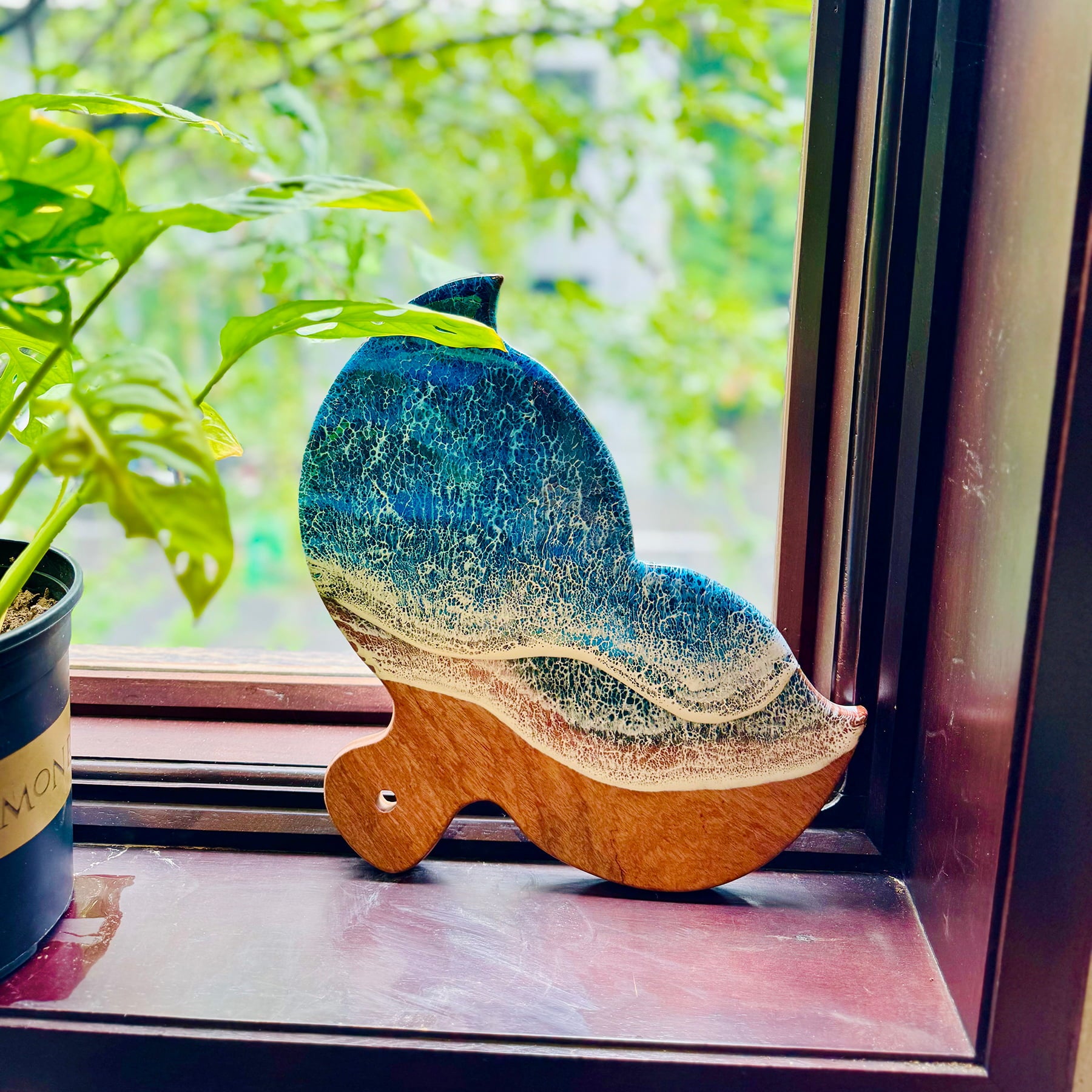 "Grace" – Ocean Whale Tail Board (Back View)
