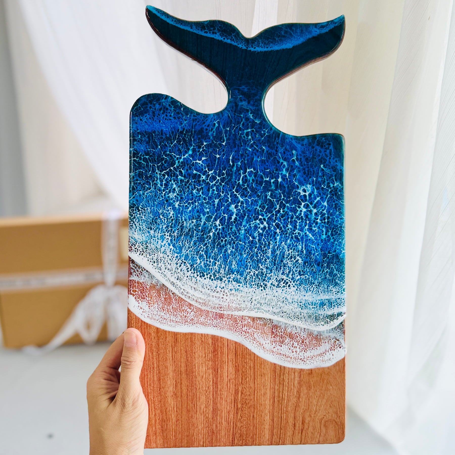 "Breath" – Ocean Whale Tail Handle Board