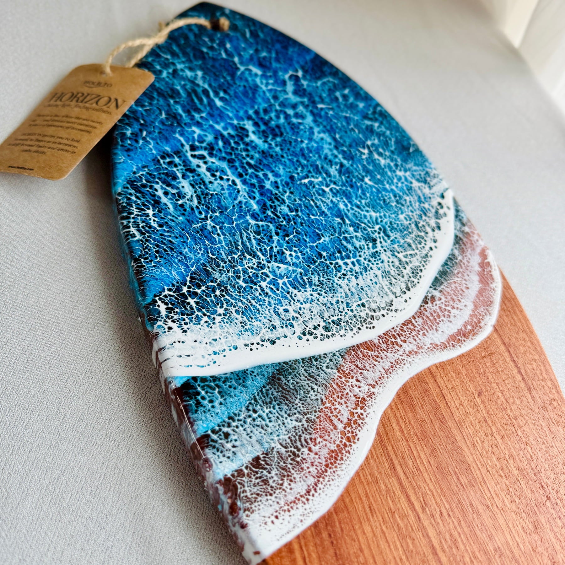 レジンアート(Okinawa Blue・Box type・920×470) HORIZON – Surfboard Ocean Resin Wall Art | Coastal Home Decor