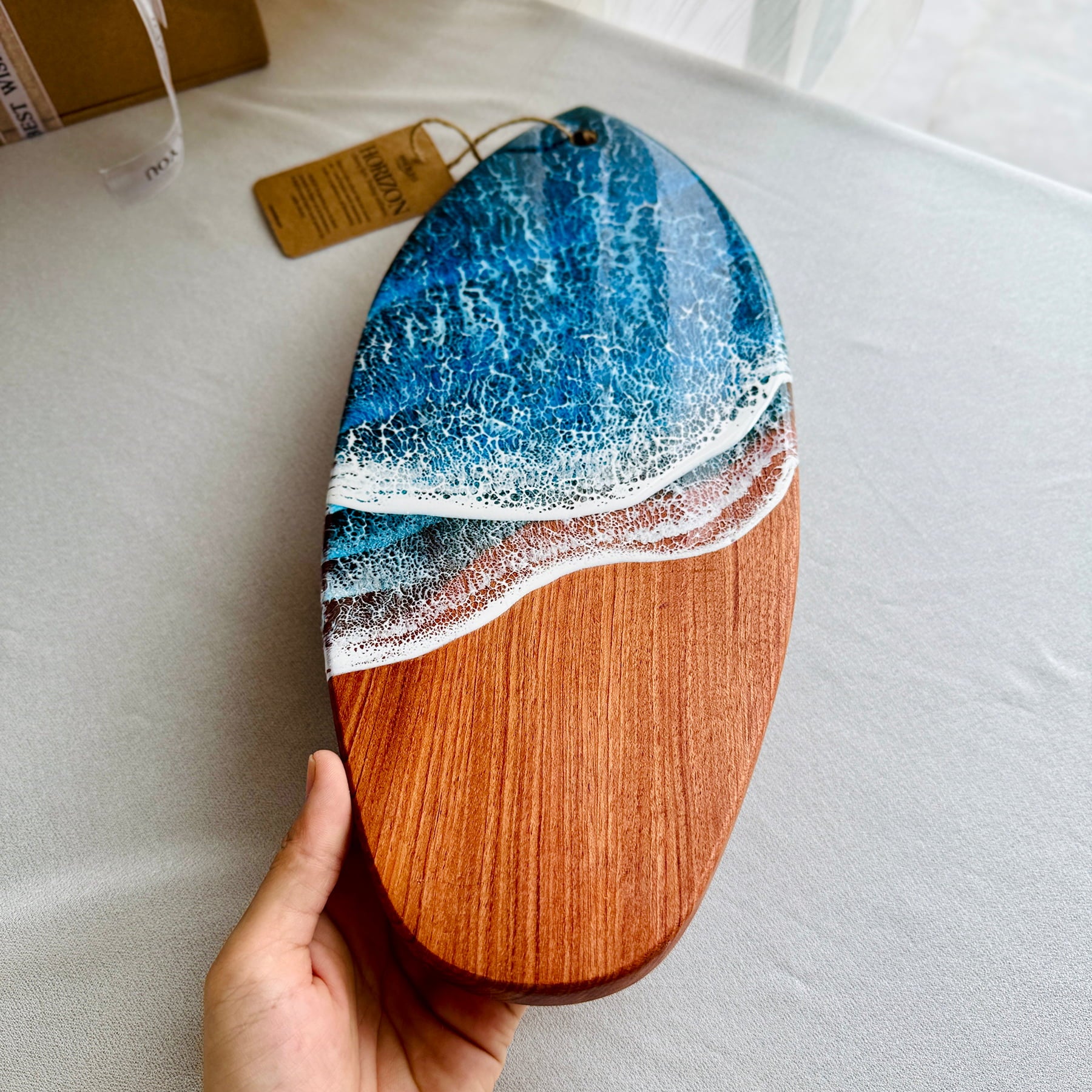 HORIZON – Surfboard Ocean Resin Wall Art | Coastal Home Decor
