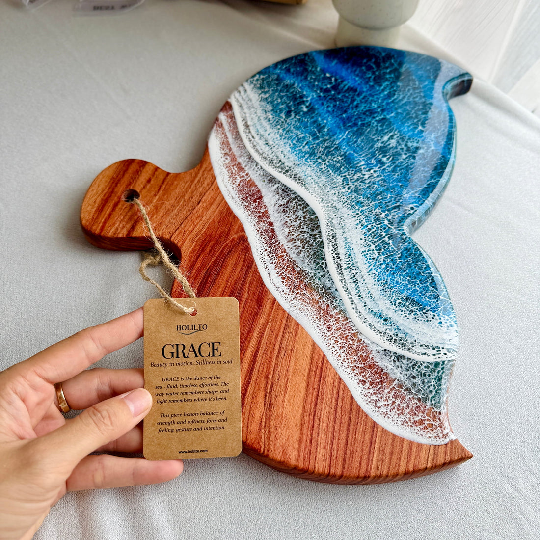 "Grace" – Ocean Whale Tail Board (Back View)
