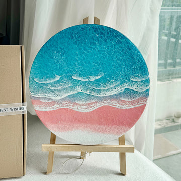 "Blush Bay" – Ocean Resin Wall Art