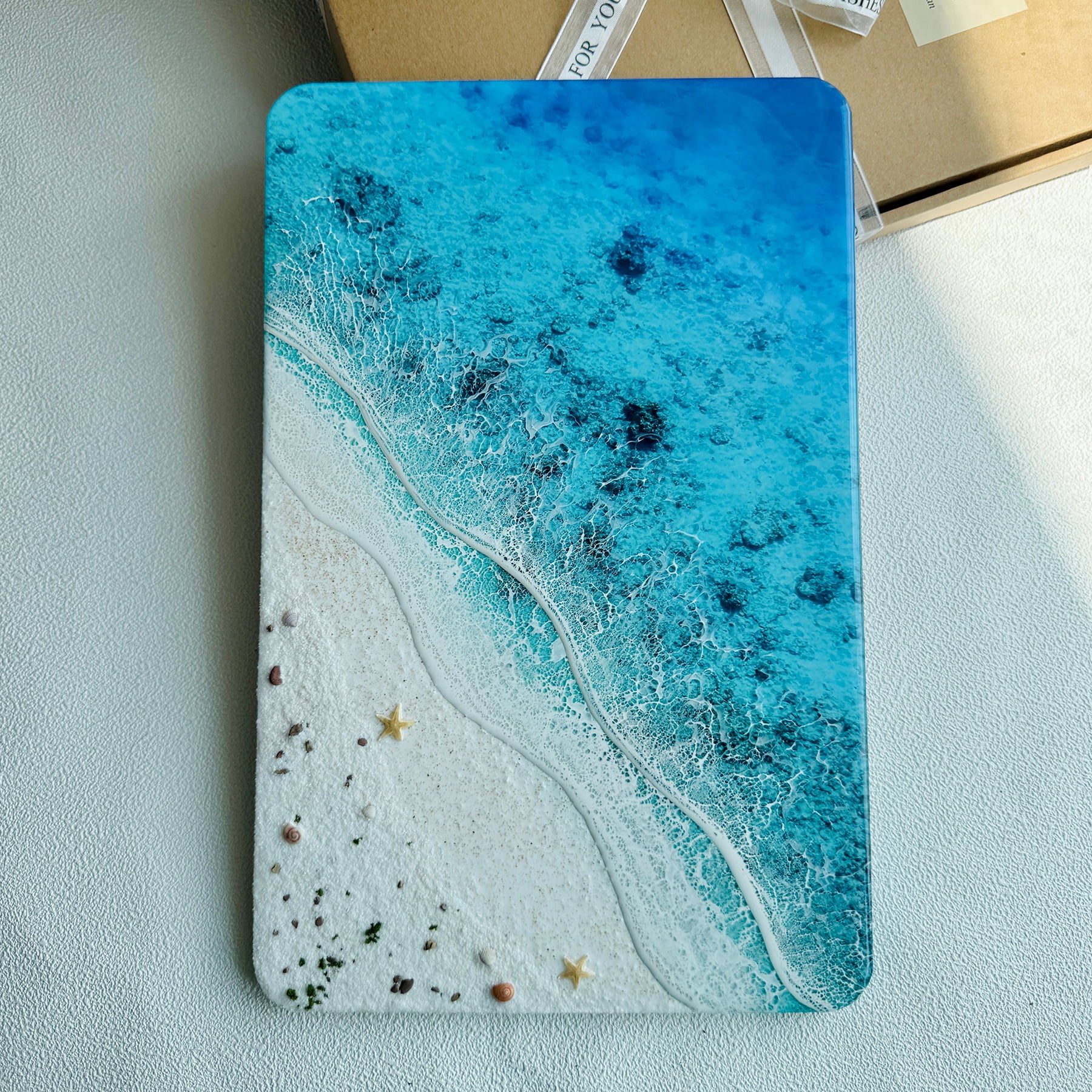 "Azure Horizon" – Ocean Resin Wall Art