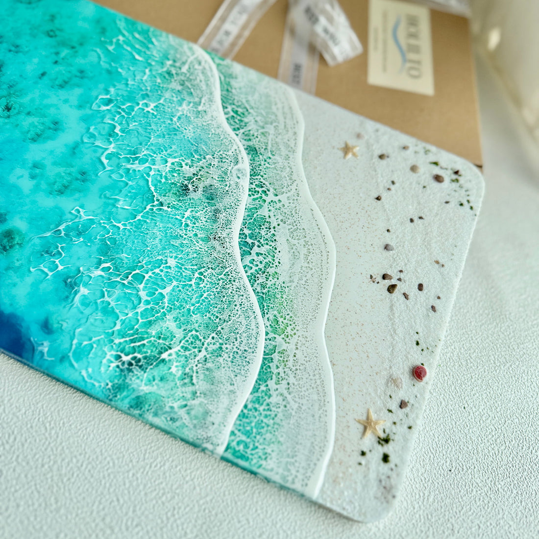 "Seaside Whisper" – Ocean Resin Wall Art