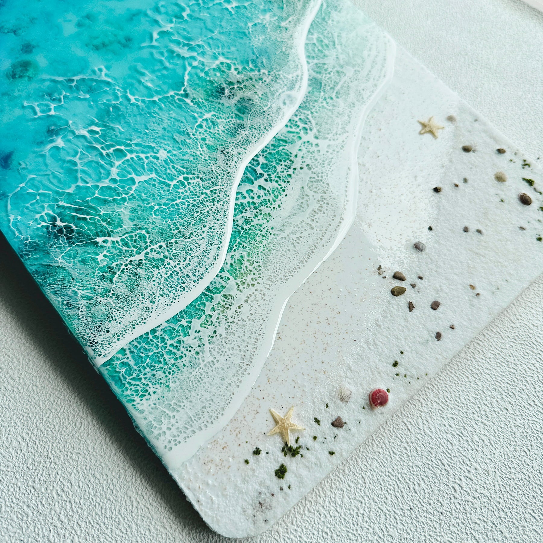 "Seaside Whisper" – Ocean Resin Wall Art