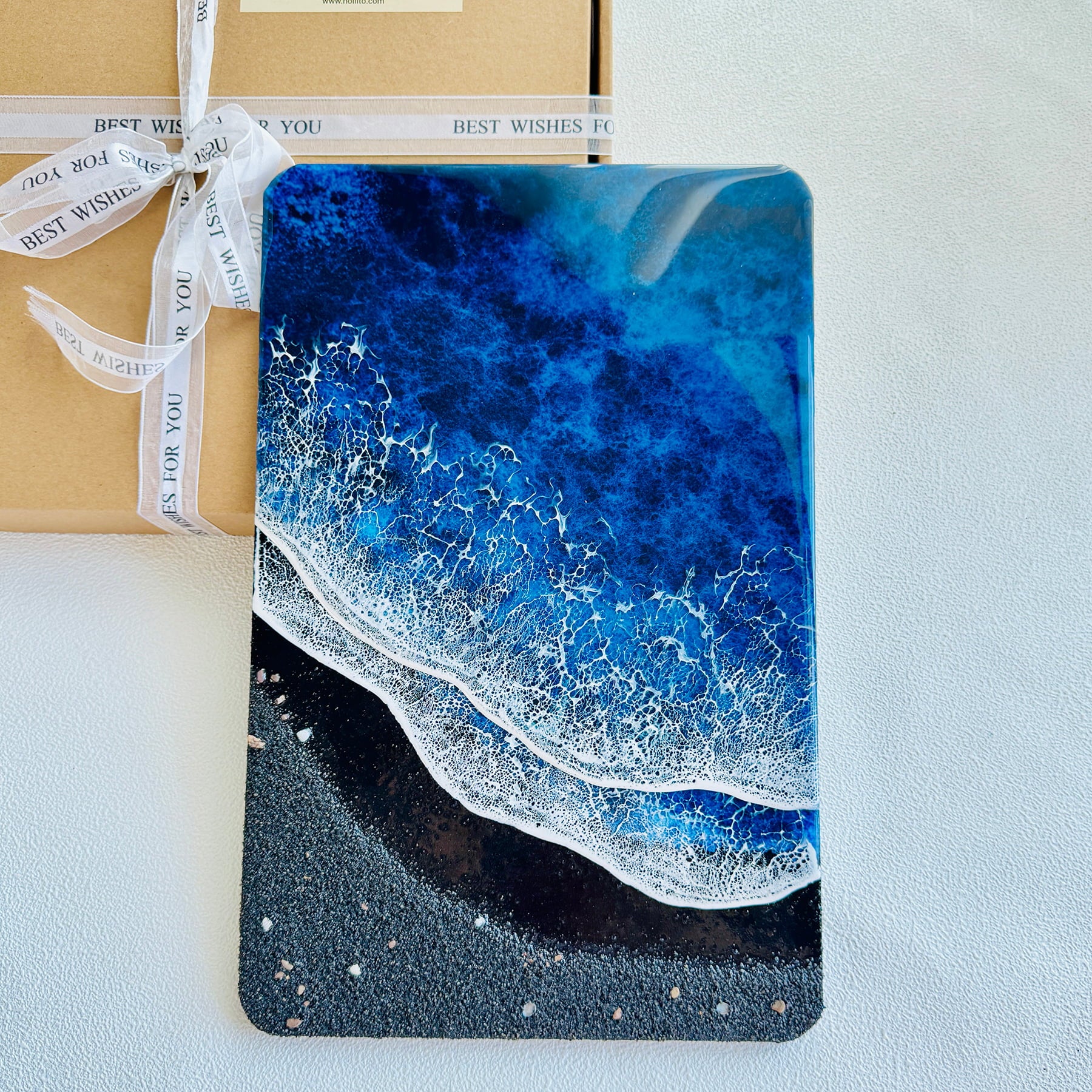 "Midnight Shore" – Ocean Resin Wall Art
