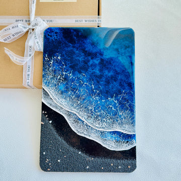 "Midnight Shore" – Ocean Resin Wall Art