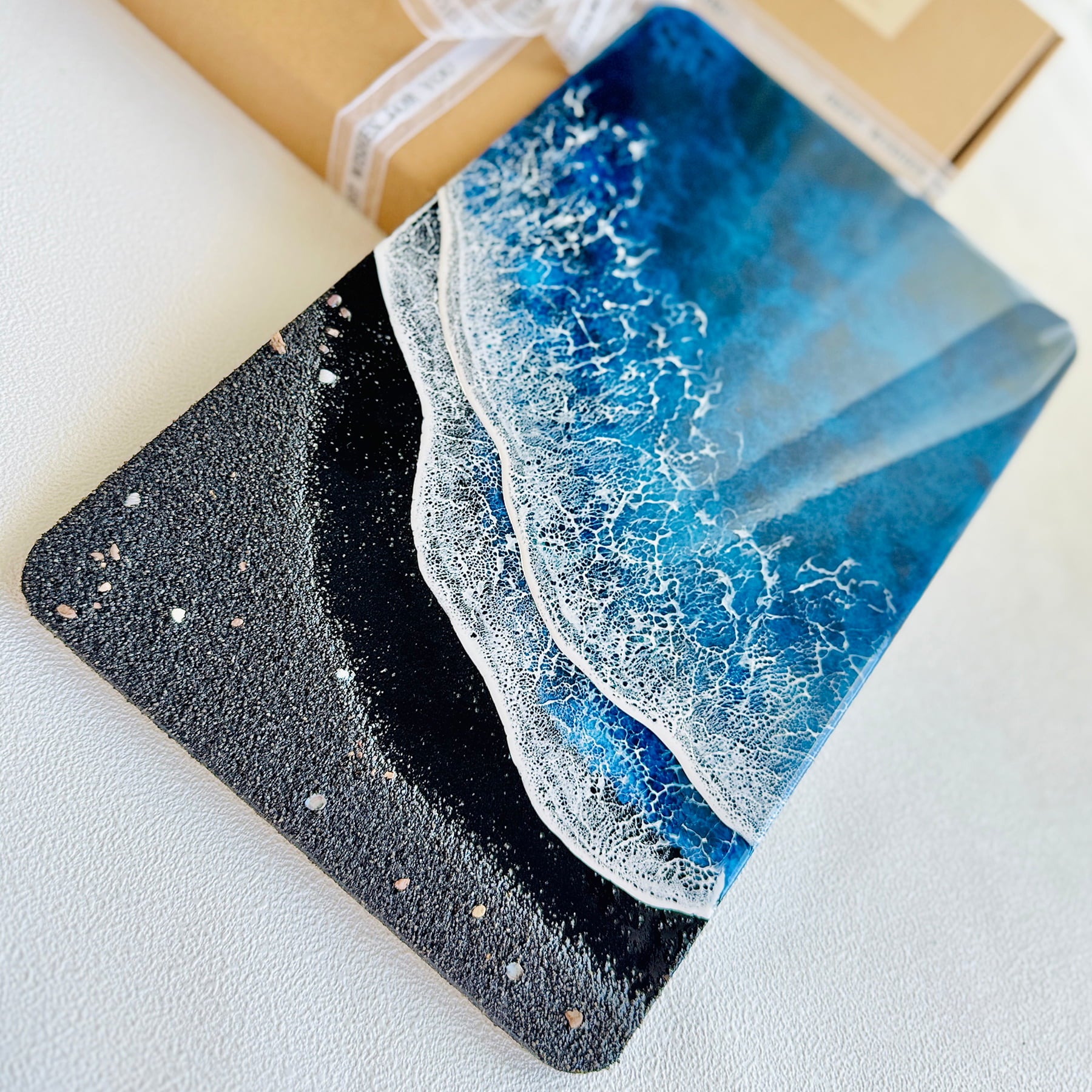 "Midnight Shore" – Ocean Resin Wall Art