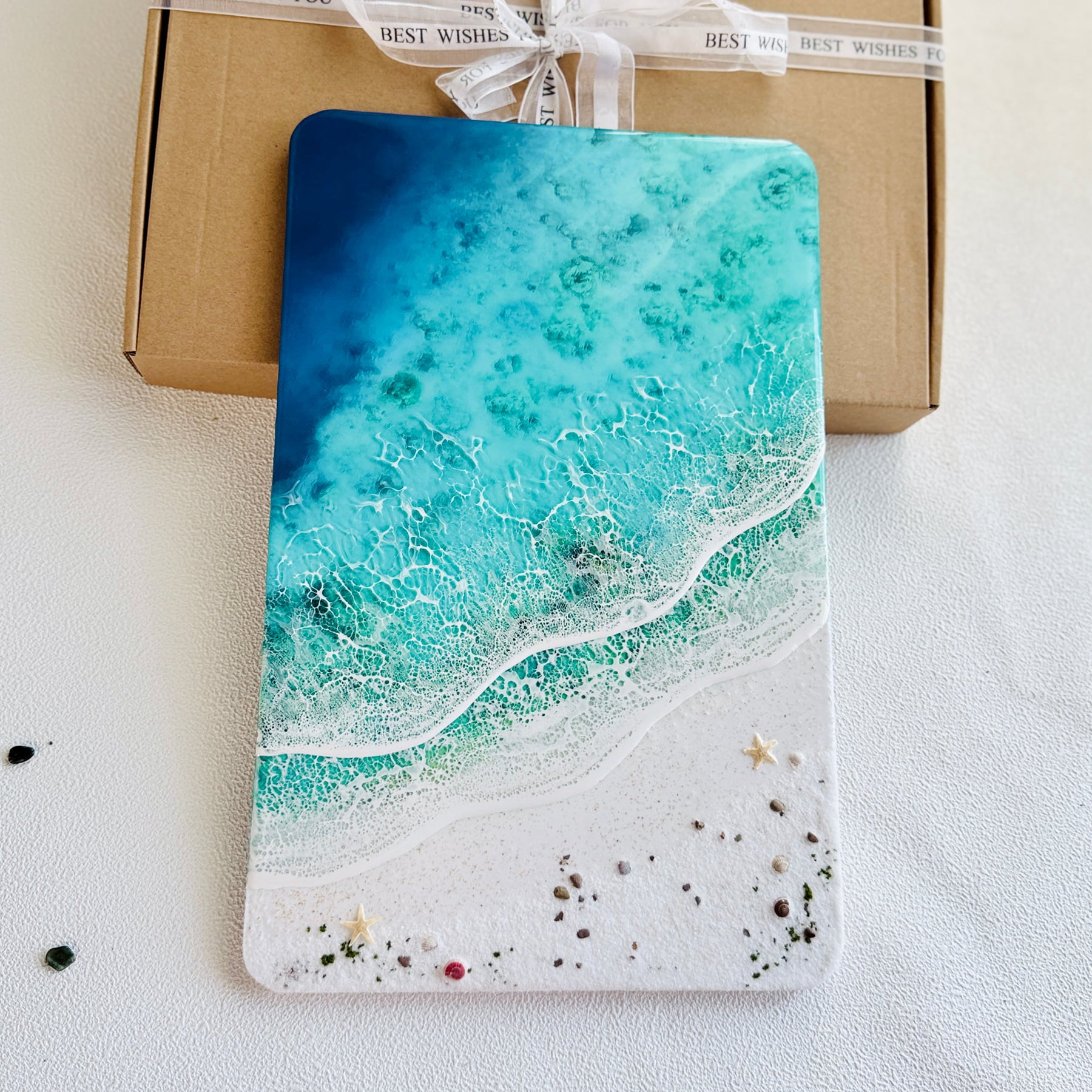 "Seaside Whisper" – Ocean Resin Wall Art
