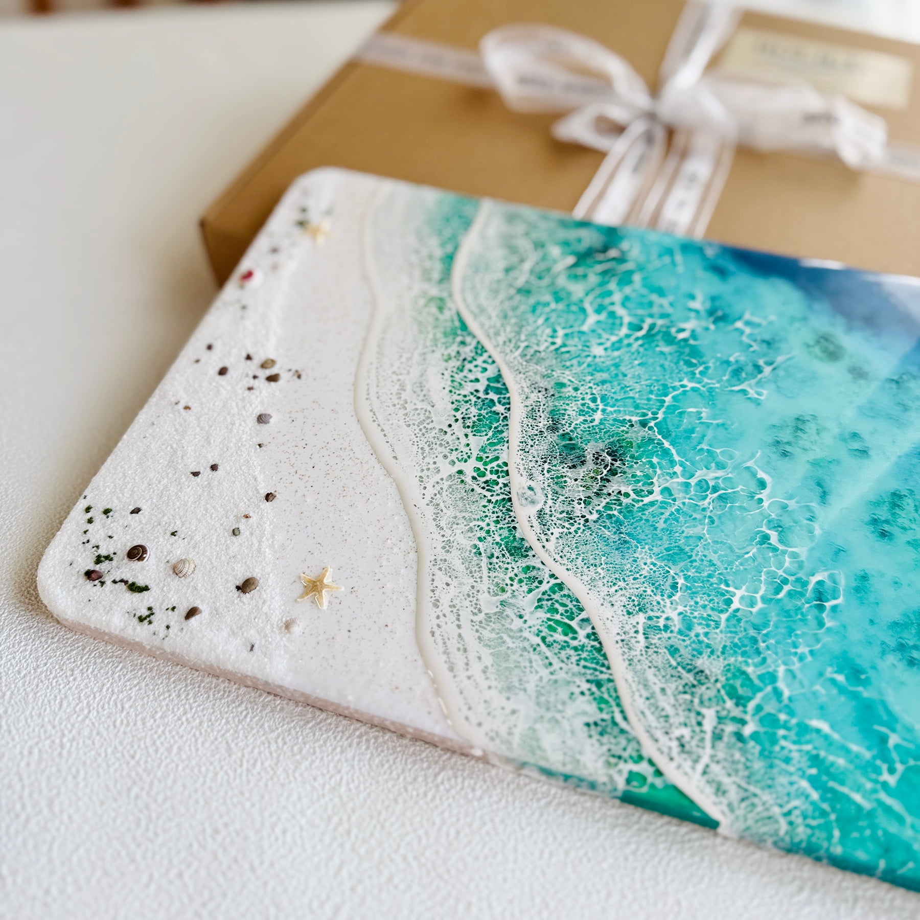 "Seaside Whisper" – Ocean Resin Wall Art
