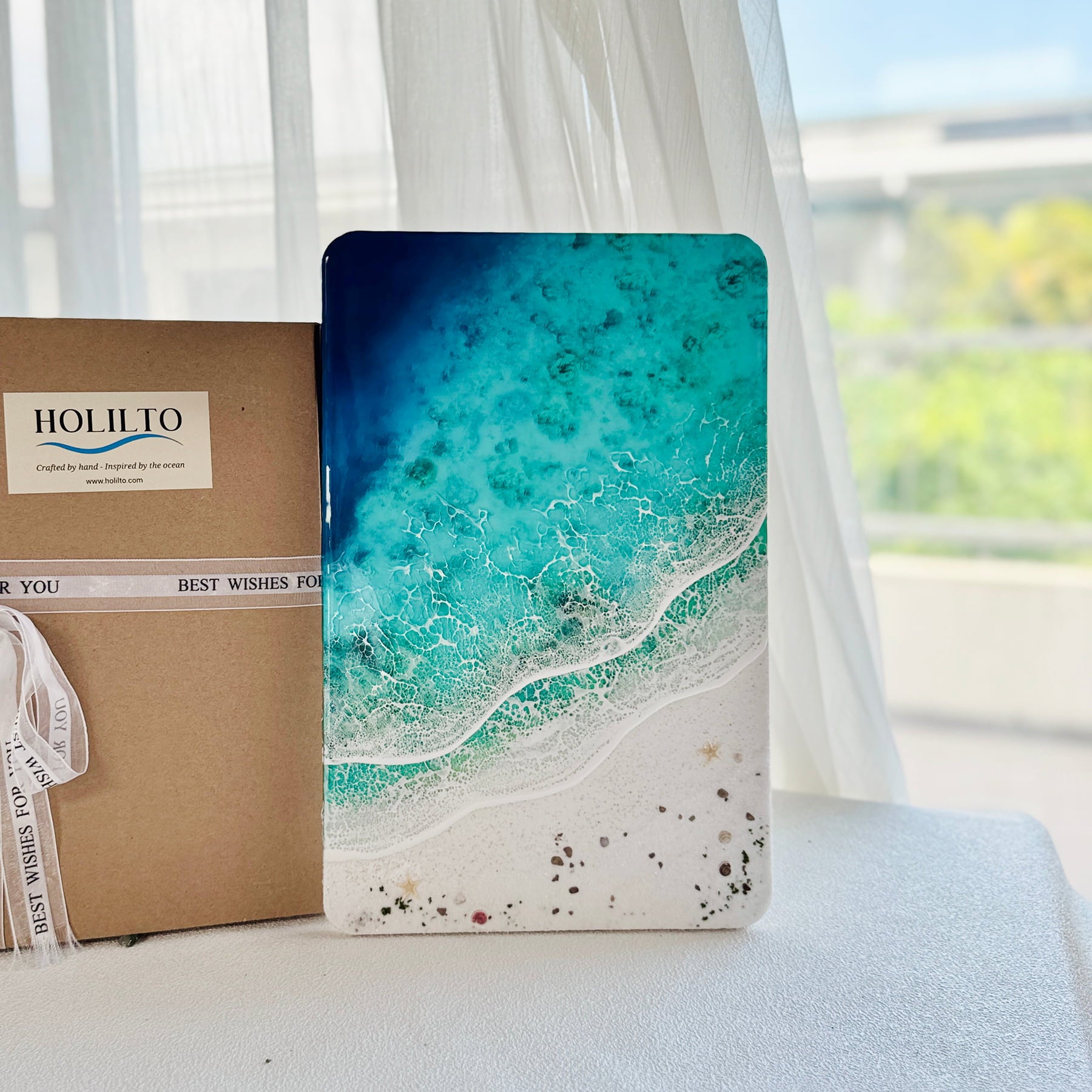 "Seaside Whisper" – Ocean Resin Wall Art