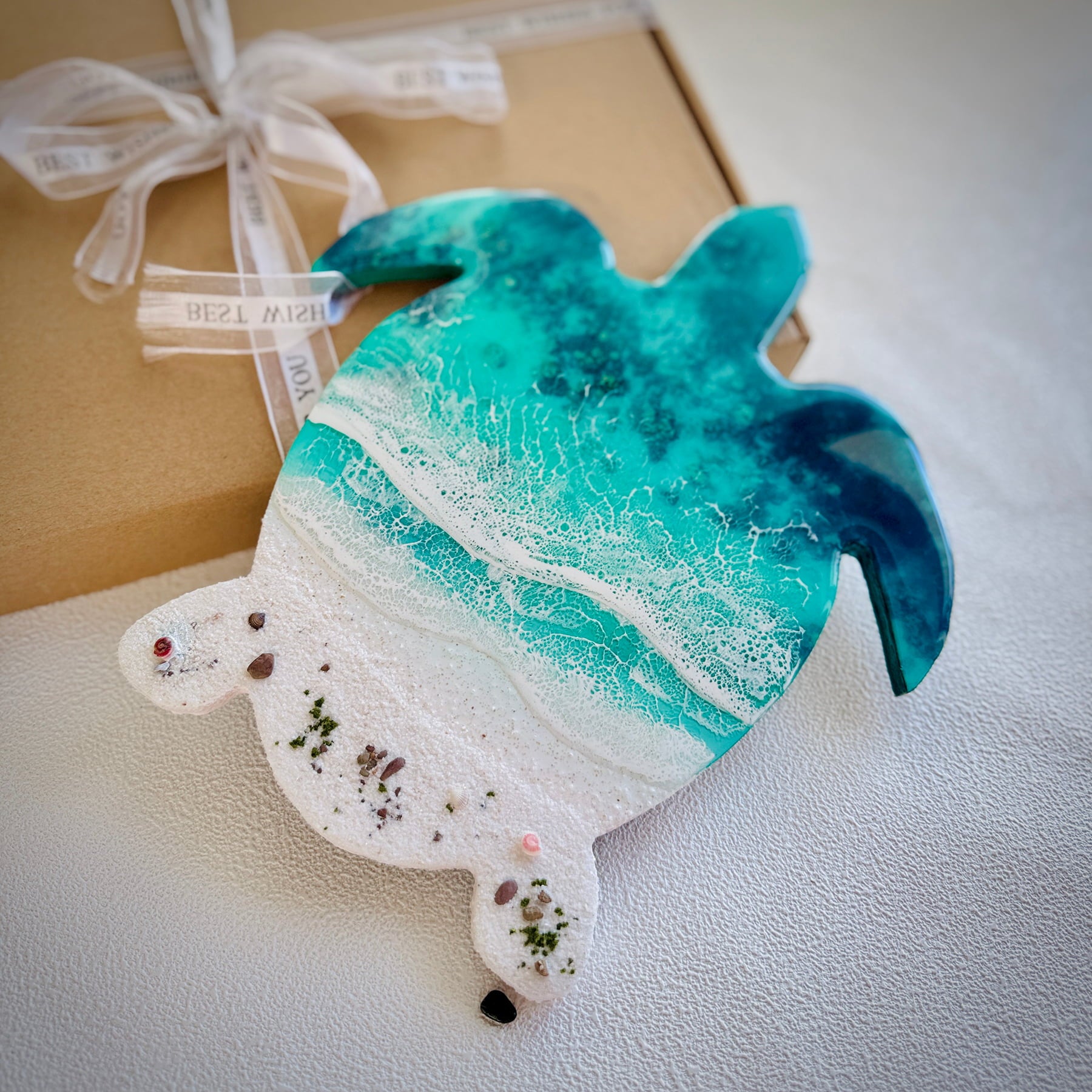 "Tide Turtle" – Ocean Resin Wall Art