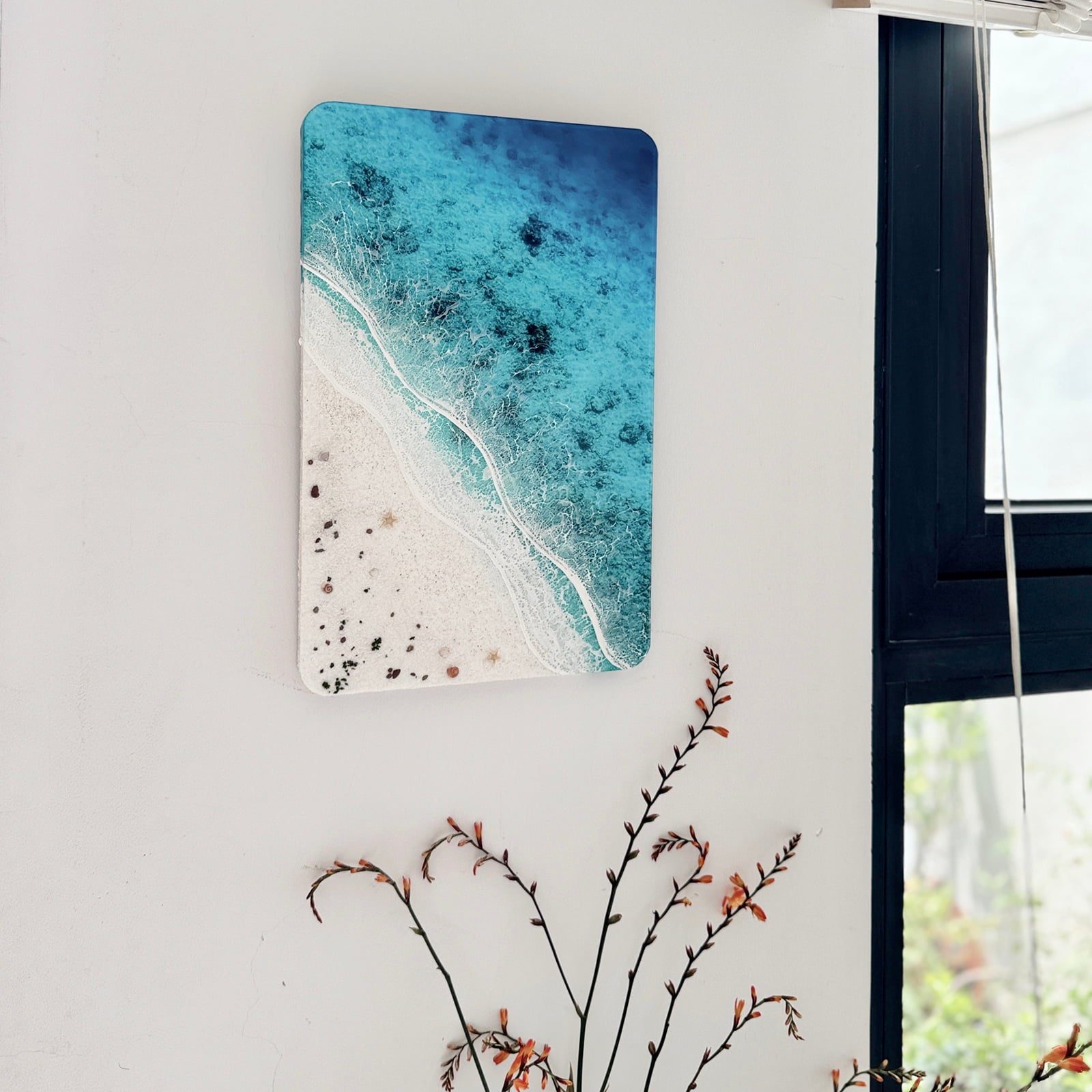 "Azure Horizon" – Ocean Resin Wall Art