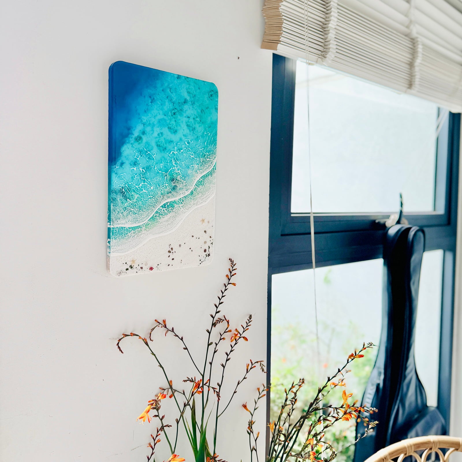 "Seaside Whisper" – Ocean Resin Wall Art