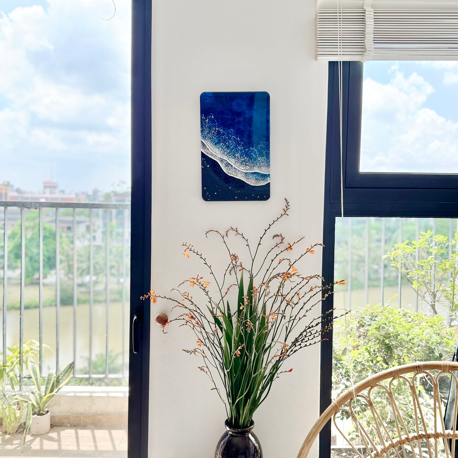 "Midnight Shore" – Ocean Resin Wall Art