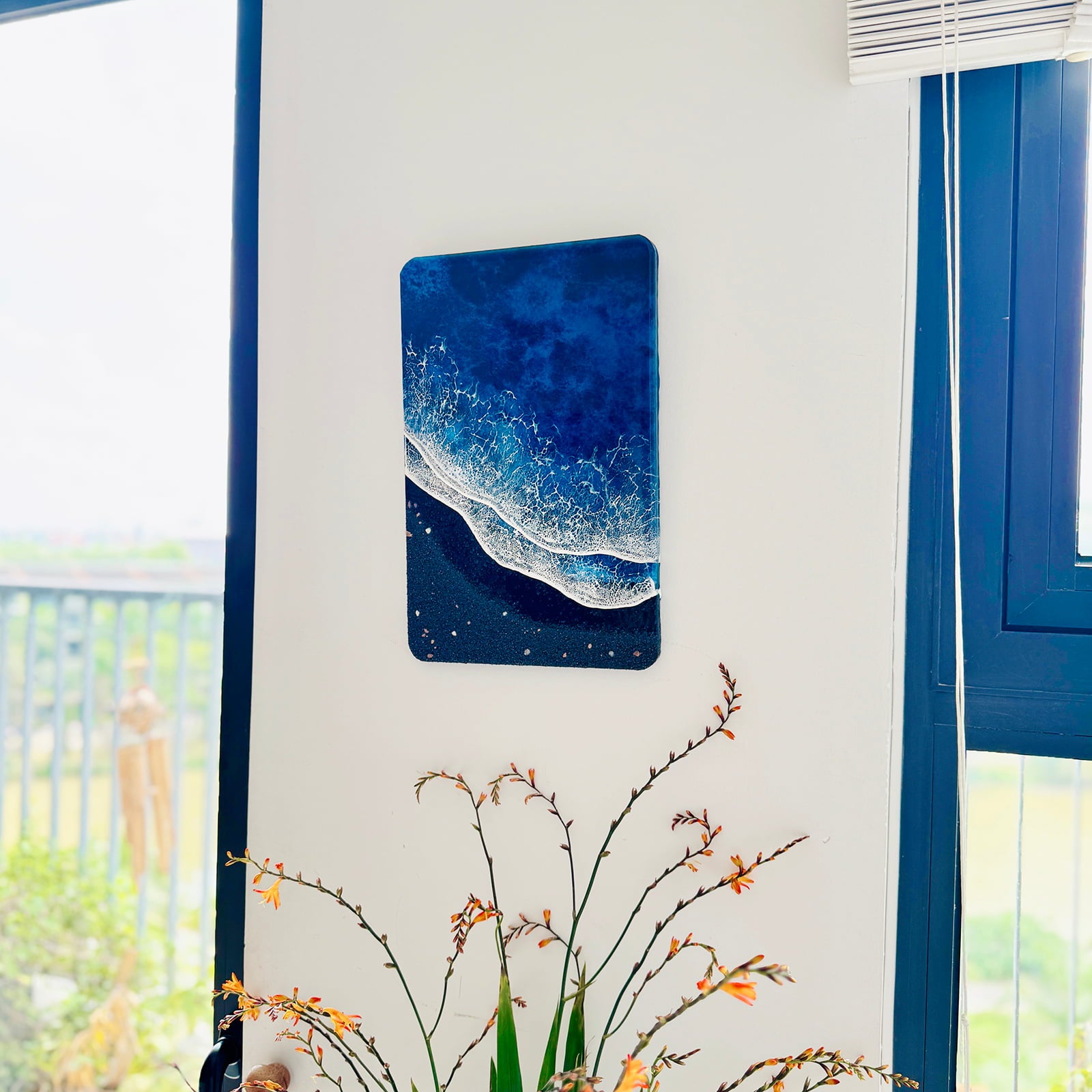 "Midnight Shore" – Ocean Resin Wall Art