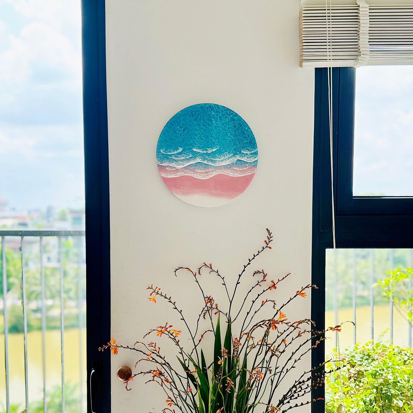 "Blush Bay" – Ocean Resin Wall Art