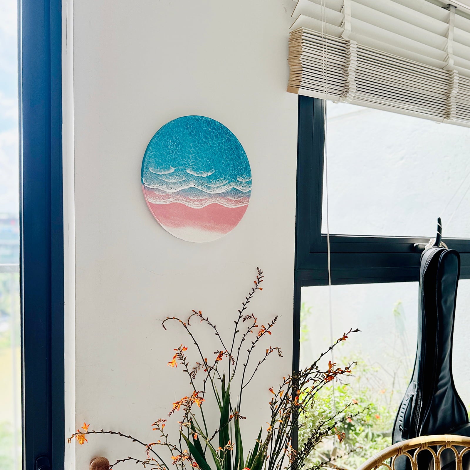 "Blush Bay" – Ocean Resin Wall Art