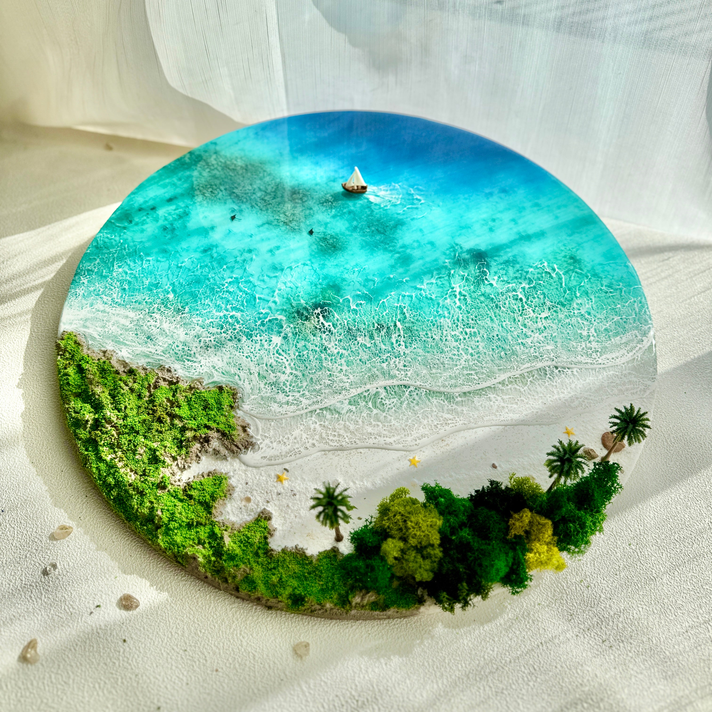 "Isla Verena" – 3D Ocean Resin Wall Art