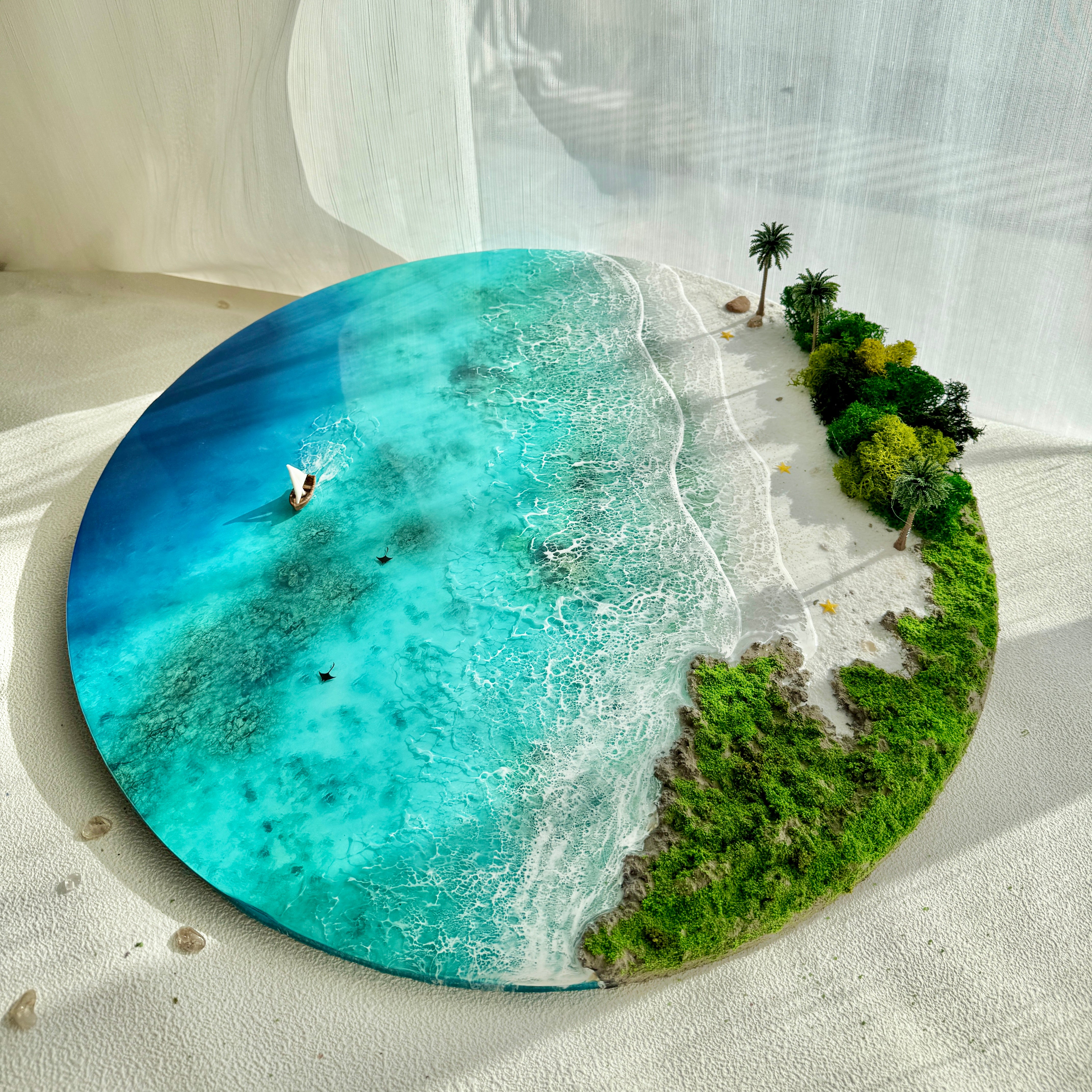 "Isla Verena" – 3D Ocean Resin Wall Art
