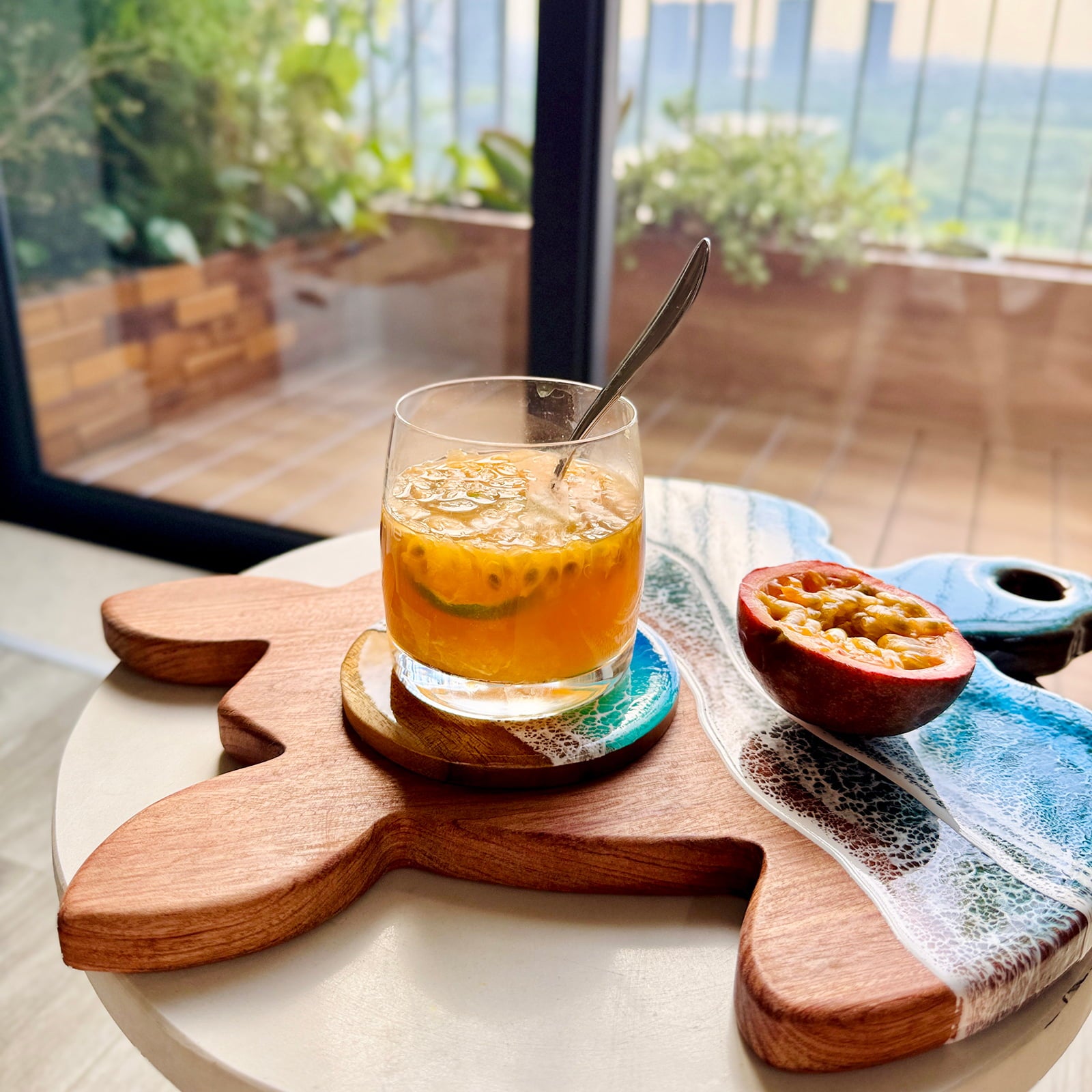 Ocean Resin Round Coaster Set